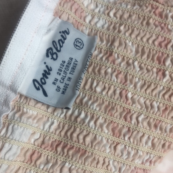 Vintage 80’s does 50’s strapless cotton dress, abstract pink print, pockets- M - Picture 10 of 10